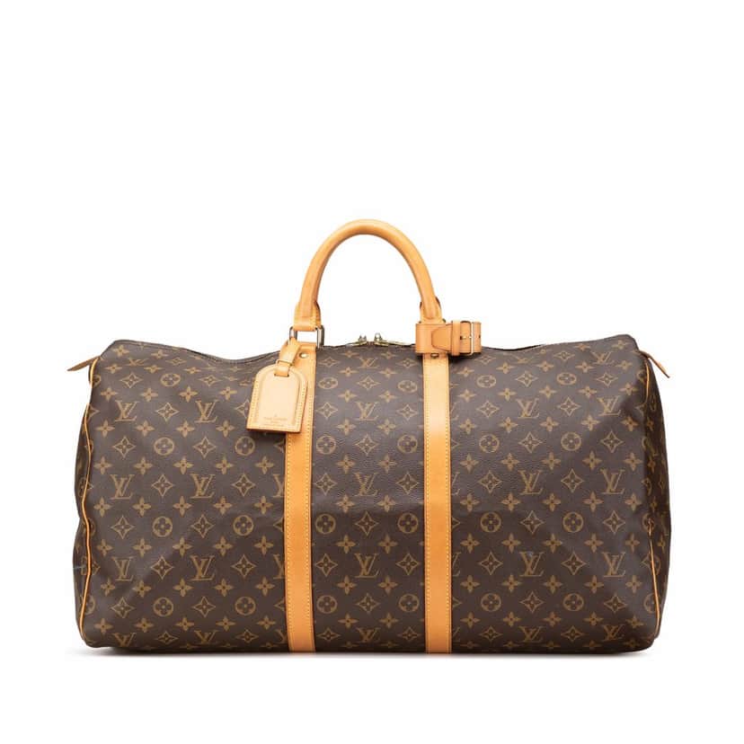 Louis Vuitton Monogram Keepall 55 Brown Canvas Good condition - Front View