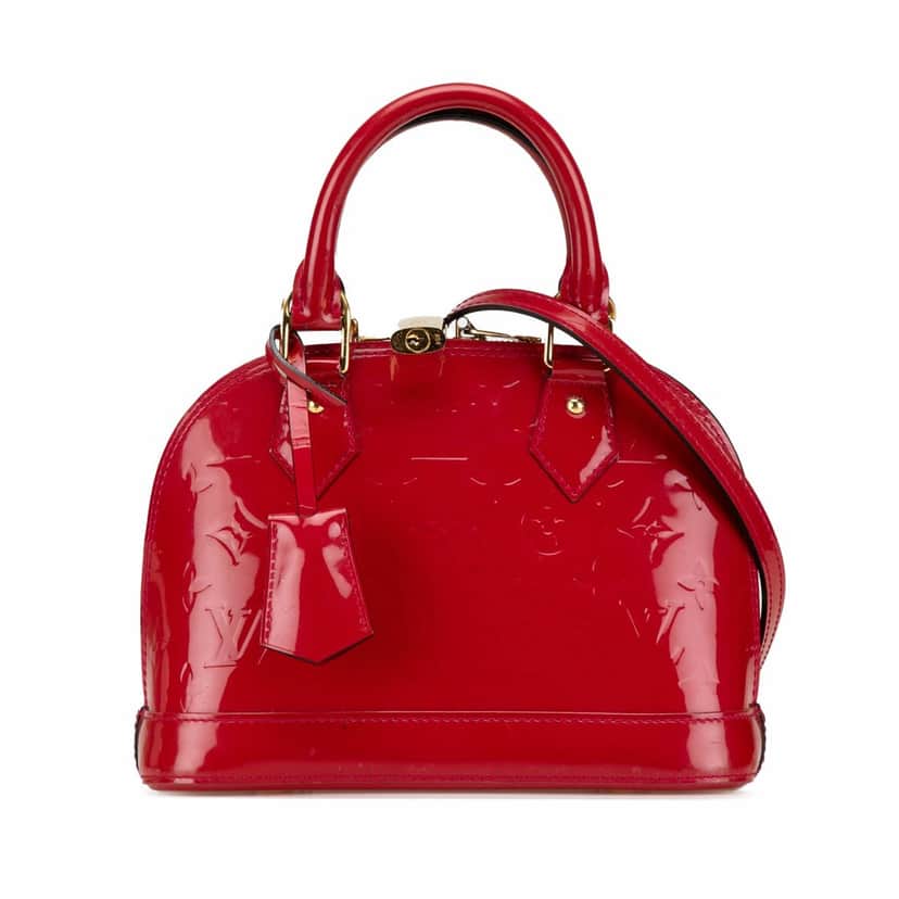 Louis Vuitton Monogram Vernis Alma BB Red Leather Good condition - Front View
