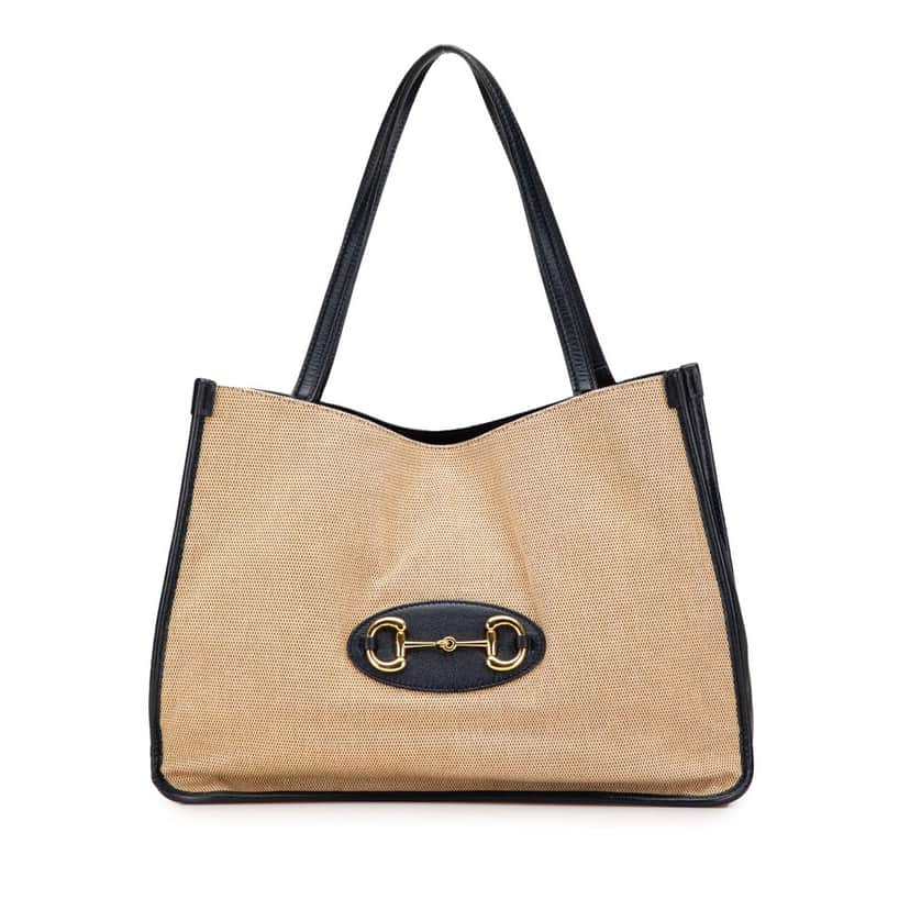 Gucci Medium Canvas Horsebit 1955 Tote Brown Canvas Good condition - Front View