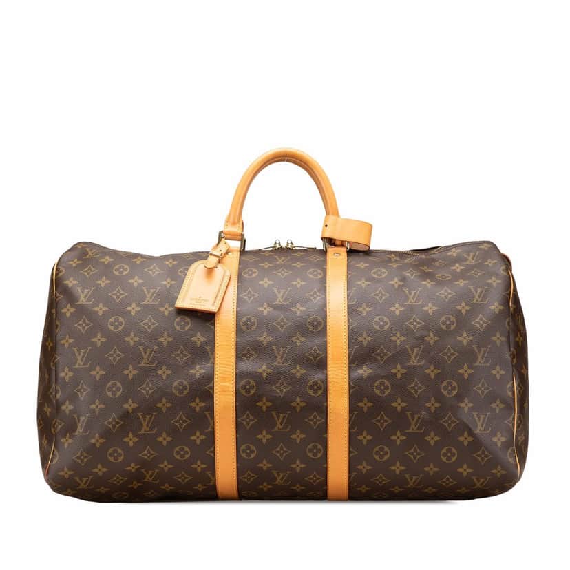 Louis Vuitton Monogram Keepall 55 Brown Canvas Good condition - Front View
