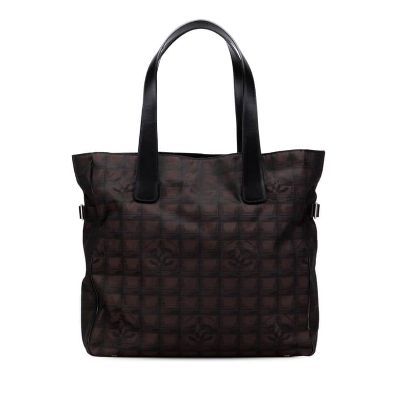 Chanel New Travel Line Nylon Tote Brown Good condition - Front View