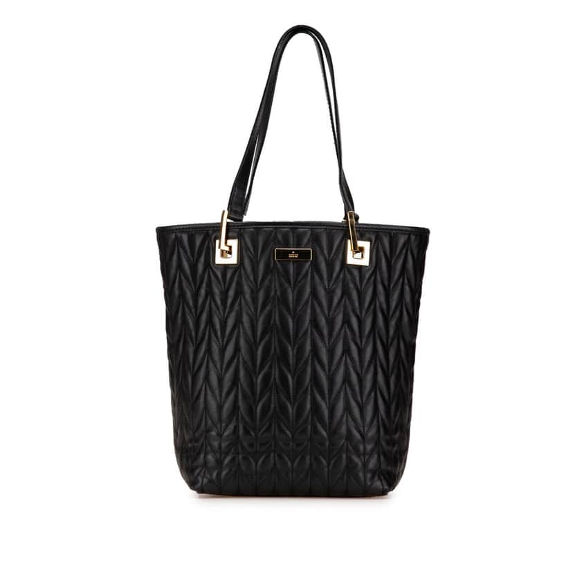 Gucci Quilted Leather Tote Black Leather Good condition - Front View
