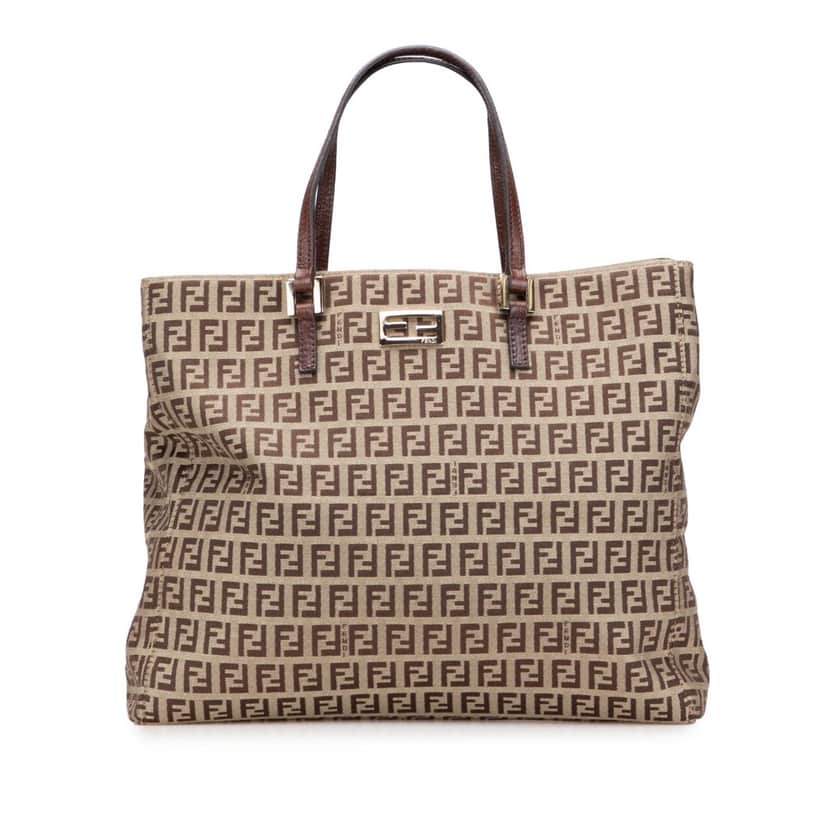 Fendi Zucchino Canvas Tote Brown Canvas Good condition - Front View
