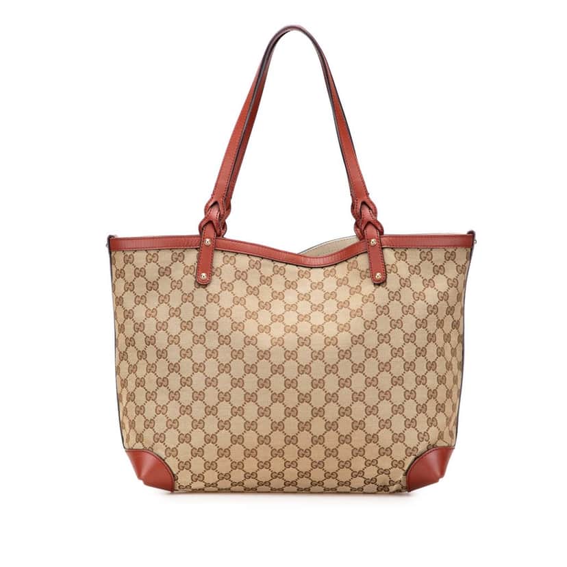 Gucci GG Canvas Craft Tote Brown Canvas Good condition - Front View