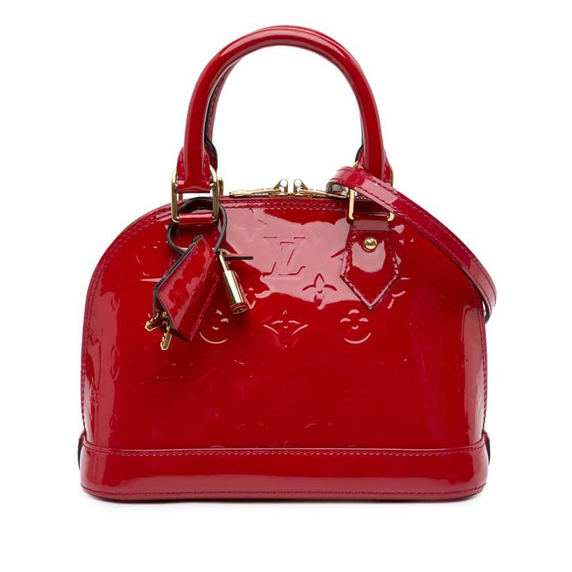 Louis Vuitton Monogram Vernis Alma BB Red Leather Good condition - Front View