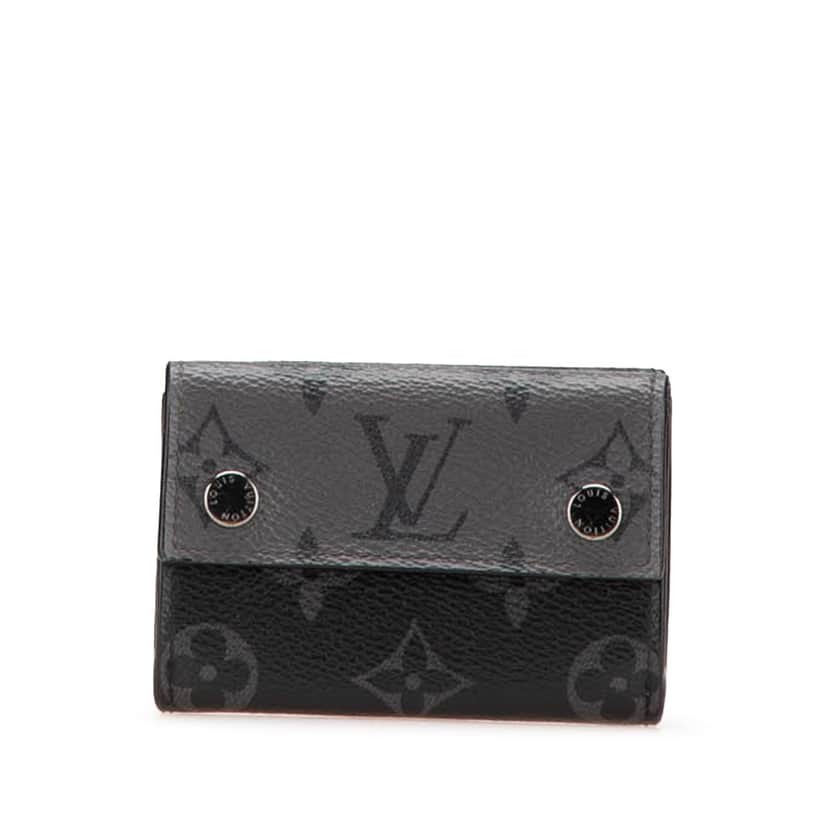 Louis Vuitton Monogram Eclipse Reverse Discovery Compact Wallet Black Canvas Good condition - Front View