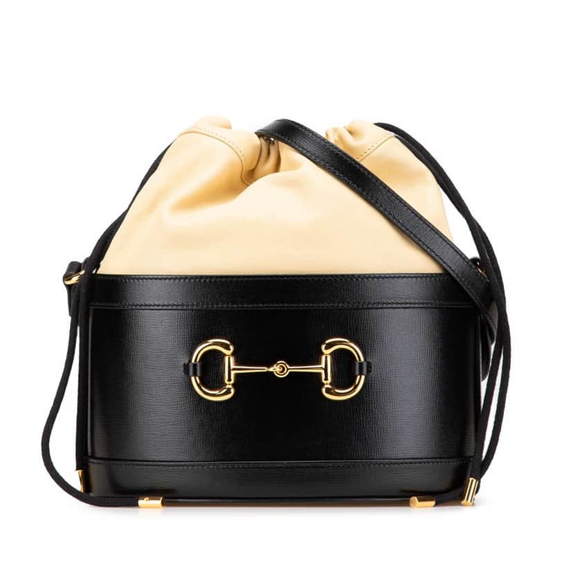 Gucci Leather Horsebit 1955 Bucket Bag Black Leather Good condition - Front View