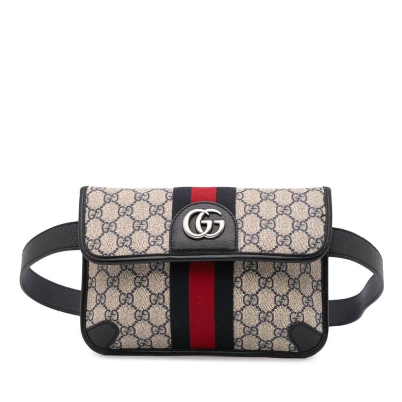 Gucci GG Supreme Ophidia Belt Bag Brown Canvas Good condition - Front View
