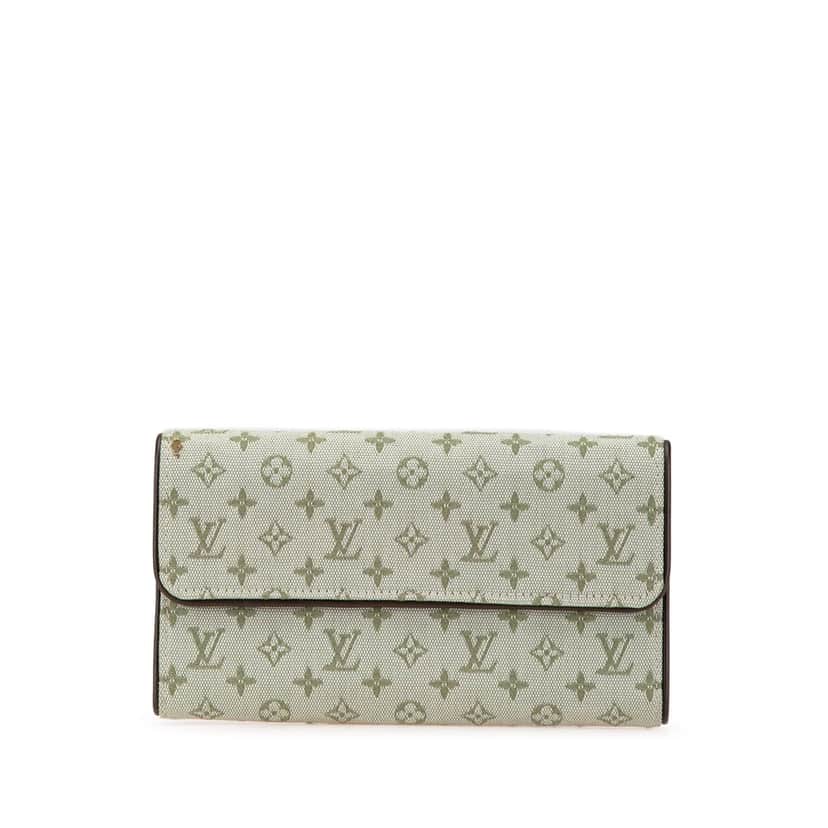 Louis Vuitton Monogram Mini Lin Porte Tresor International Grey Canvas Good condition - Front View