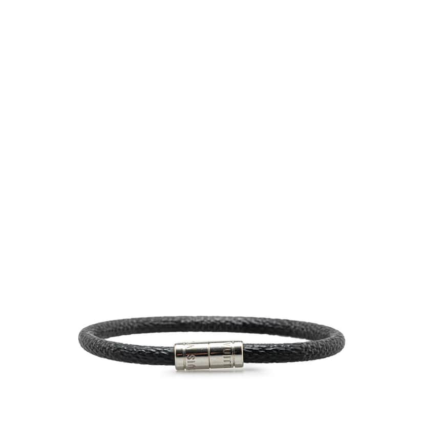 Louis Vuitton Damier Graphite Keep It Bracelet Black Canvas Good condition - Front View
