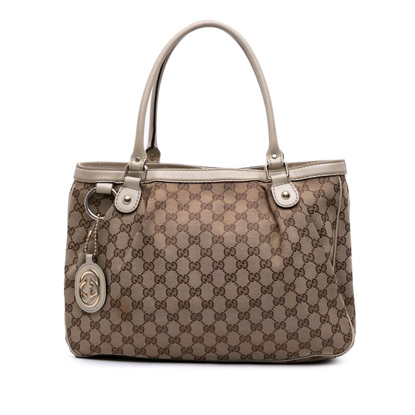 Gucci GG Canvas Sukey Tote Brown Canvas Good condition - Front View