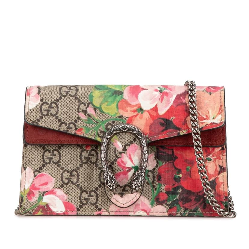 Gucci Super Mini GG Supreme Blooms Dionysus Crossbody Brown Canvas Good condition - Front View