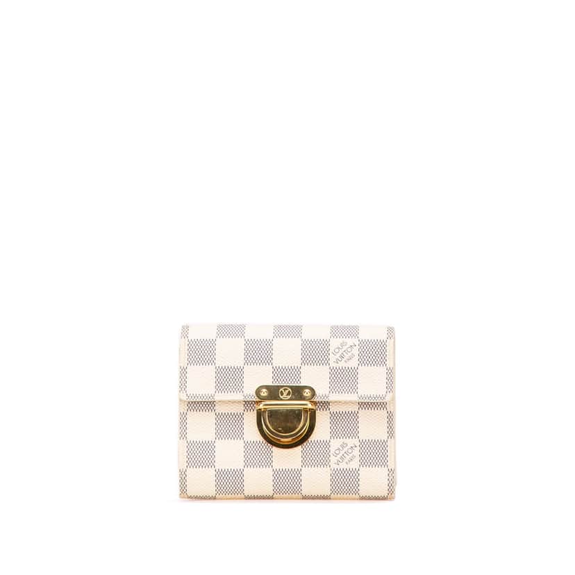 Louis Vuitton Damier Azur Portefeuille Koala Wallet White Canvas Good condition - Front View