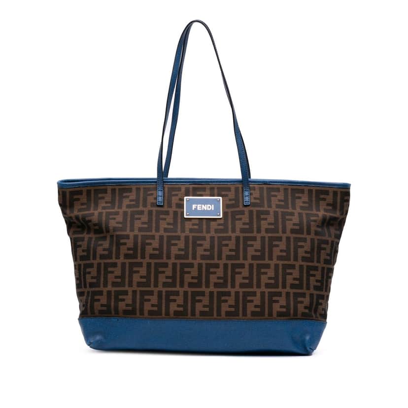 Fendi Zucca Canvas Roll Tote Brown Canvas Good condition - Front View