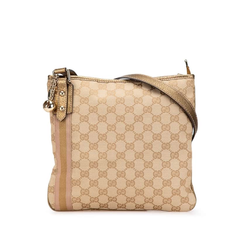 Gucci GG Canvas Jolicoeur Crossbody Brown Canvas Good condition - Front View