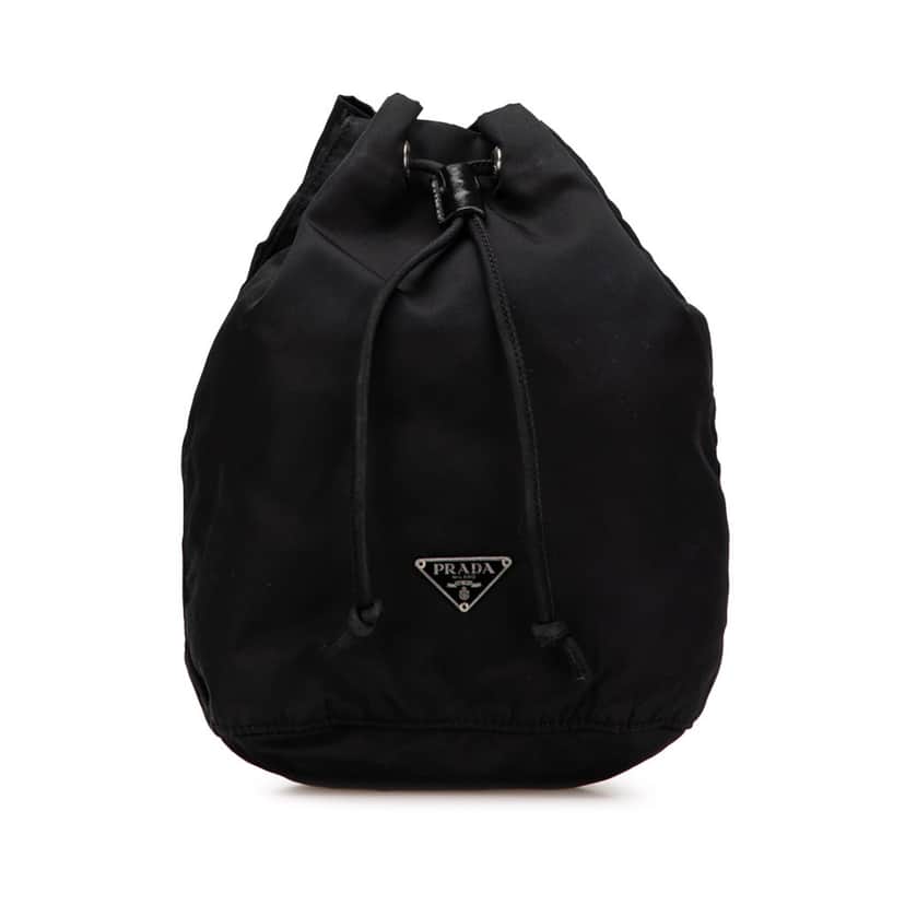 Prada Tessuto Drawstring Pouch Black Good condition - Front View