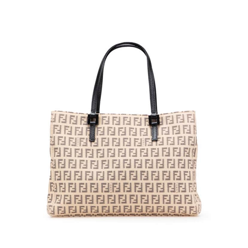 Fendi Zucchino Canvas Tote Brown Canvas Good condition - Front View