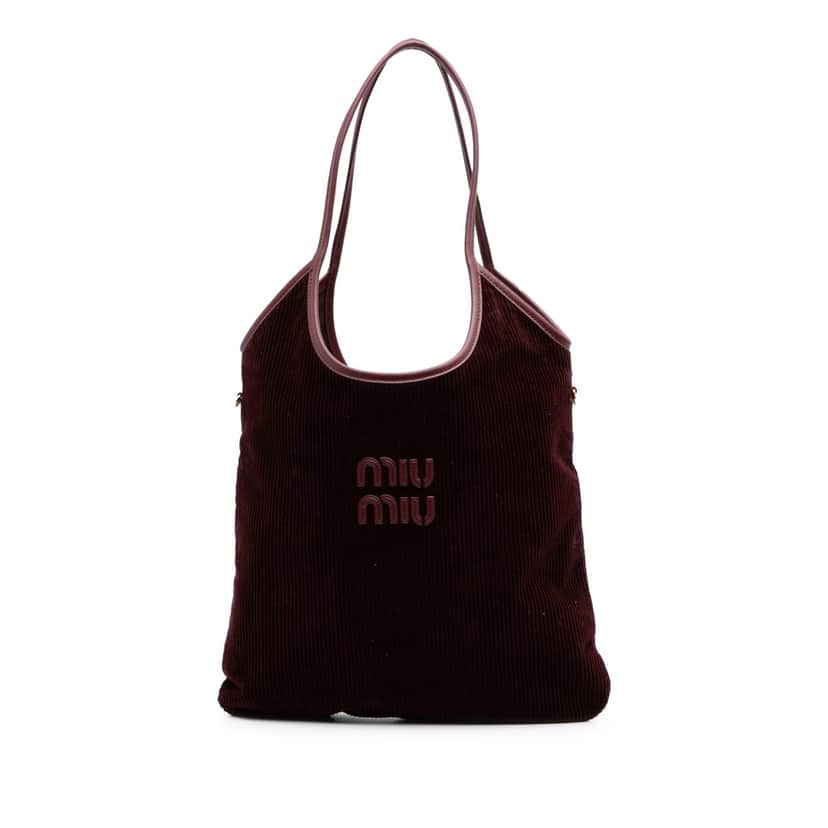 Miu Miu Corduroy Ivy Tote Red Velvet Good condition - Front View
