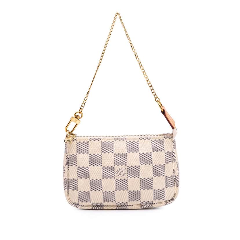 Louis Vuitton Damier Azur Mini Pochette Accessoires White Canvas Good condition - Front View