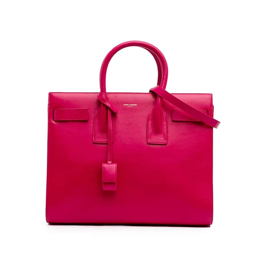 Saint Laurent Small Leather Sac De Jour Satchel Pink Leather Good condition - Front View
