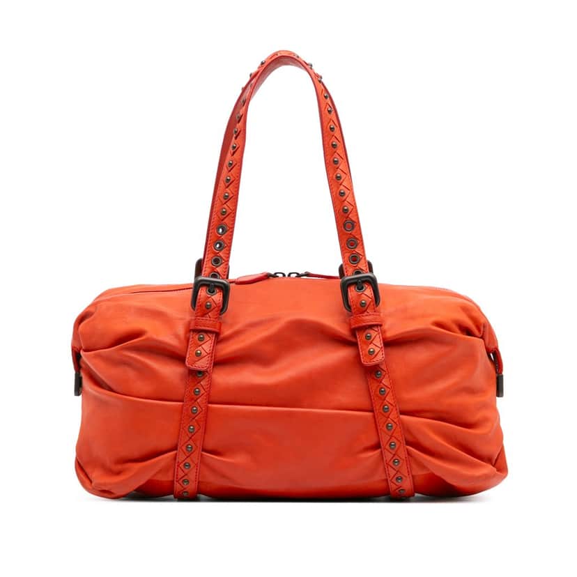 Bottega Veneta Soft Leather Duffle Bag Orange Leather Good condition - Front View