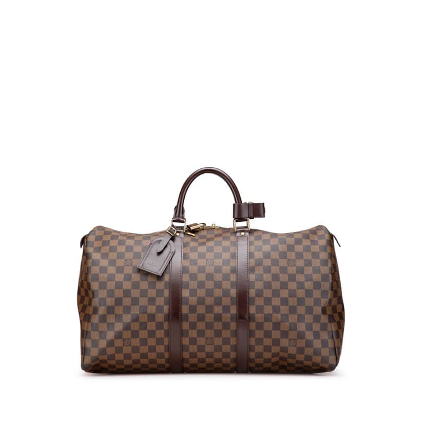 Louis Vuitton Damier Ebene Keepall 50 Brown Canvas Good condition - Front View