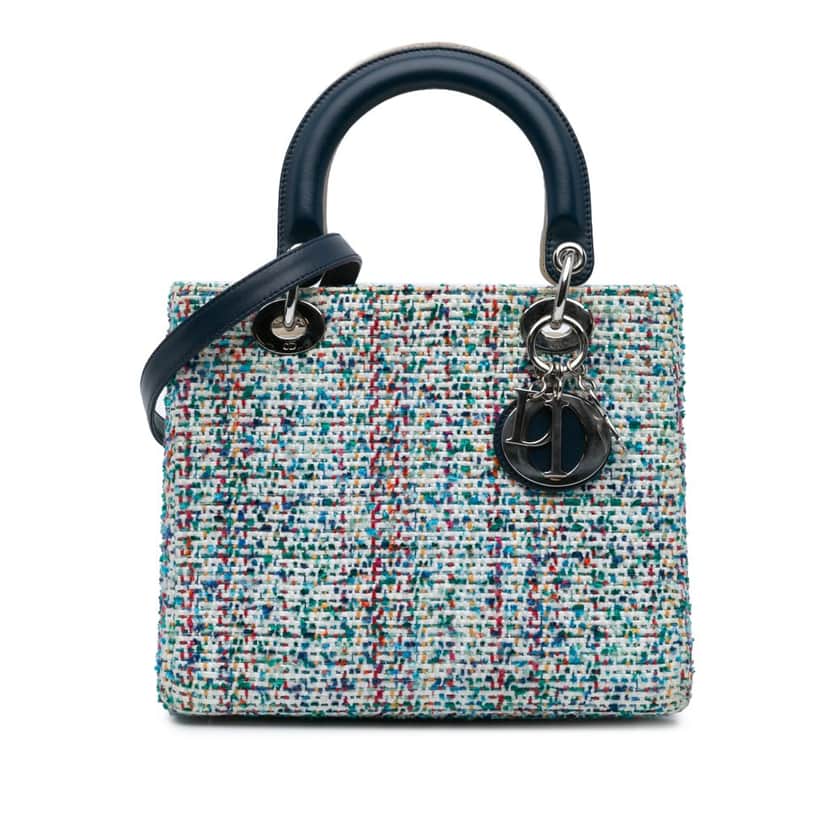 Dior Medium Tweed Lady Dior Blue Tweed Good condition - Front View