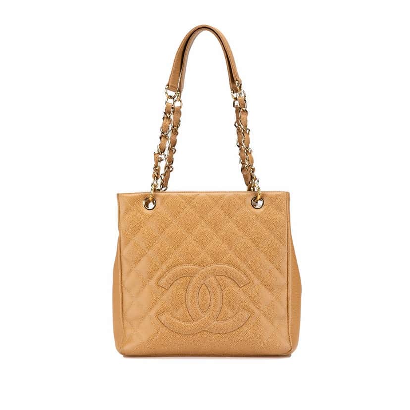 Chanel Caviar Petite Shopping Tote Brown Leather Good condition - Front View
