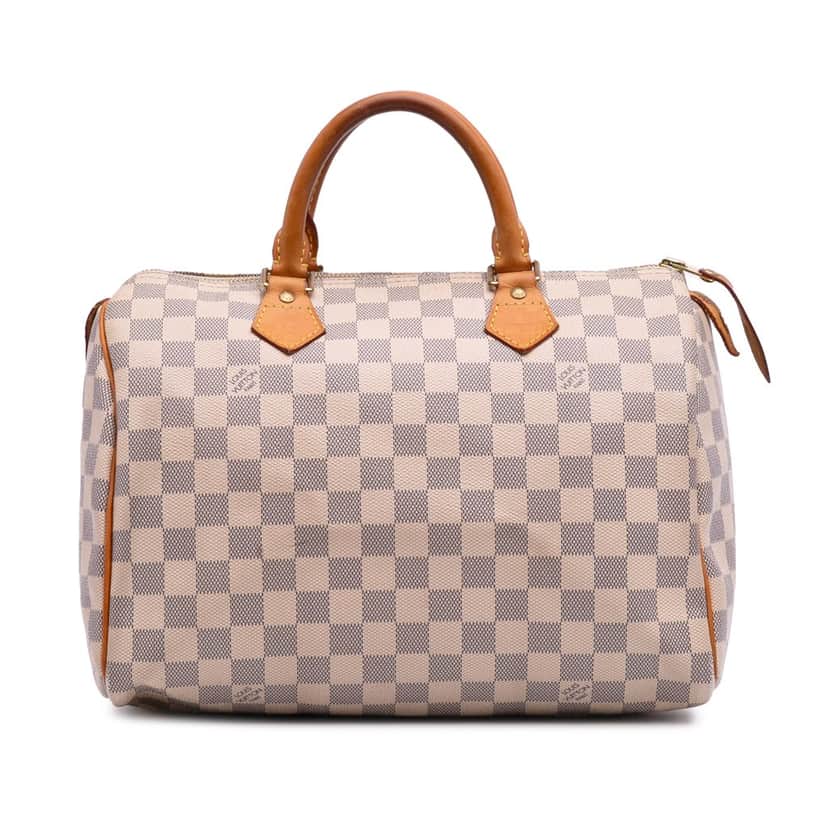 Louis Vuitton Damier Azur Speedy 30 White Canvas Good condition - Front View