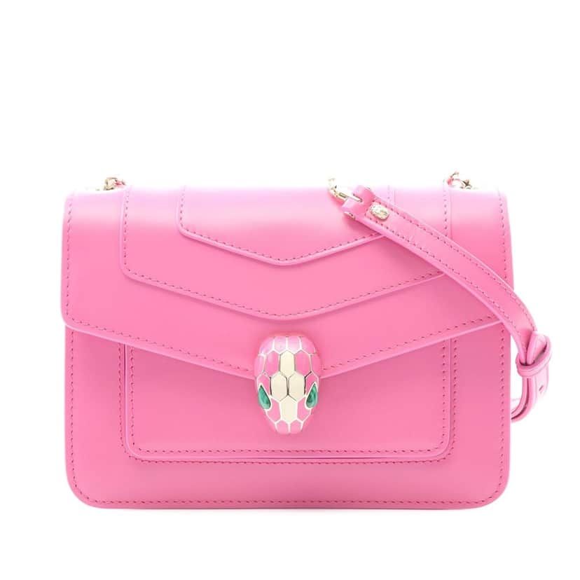 Bvlgari Calfskin Serpenti Forever Crossbody Pink Leather Good condition - Front View