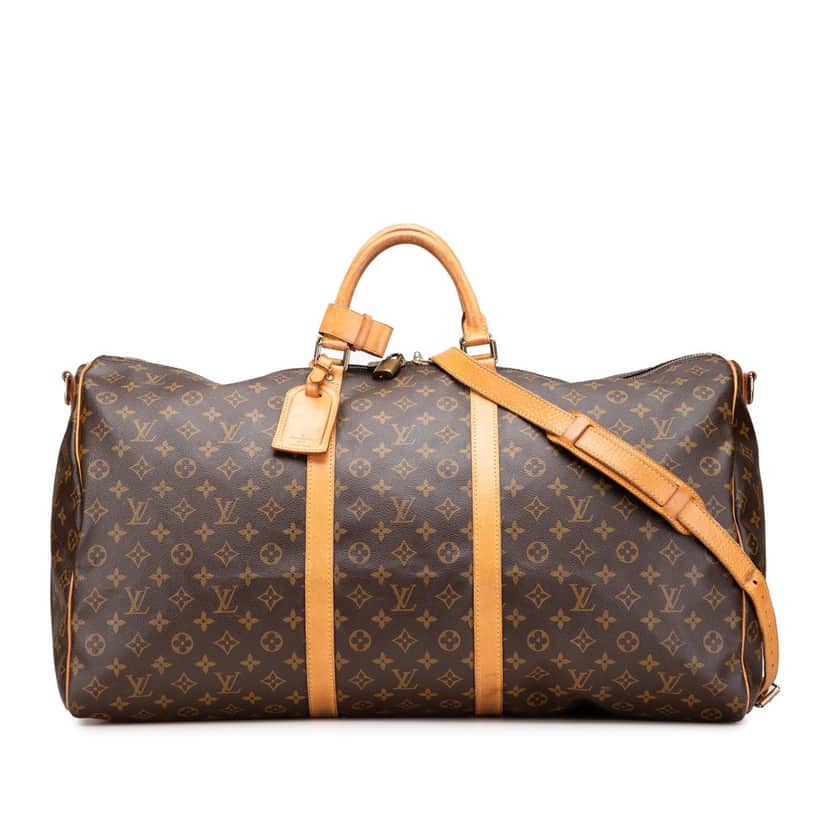 Louis Vuitton Monogram Keepall Bandouliere 60 Brown Canvas Good condition - Front View