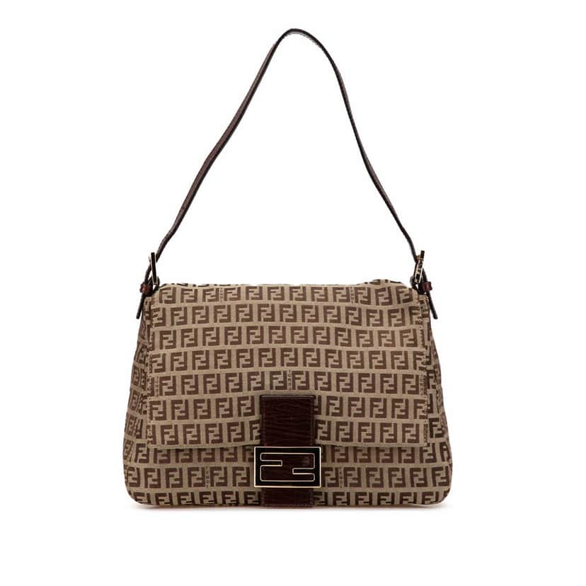 Fendi Zucchino Canvas Mamma Forever Brown Canvas Good condition - Front View