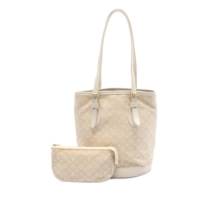 Louis Vuitton Monogram Mini Lin Bucket PM Brown Canvas Good condition - Front View