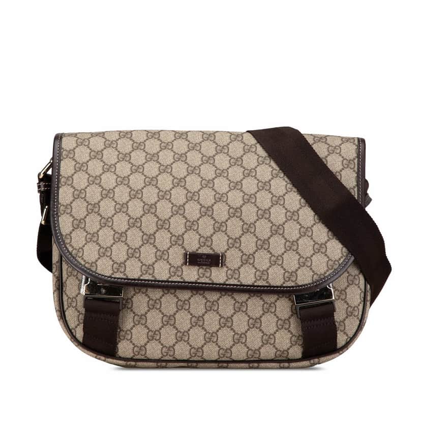 Gucci GG Supreme Crossbody Brown Canvas Fair condition - Front View