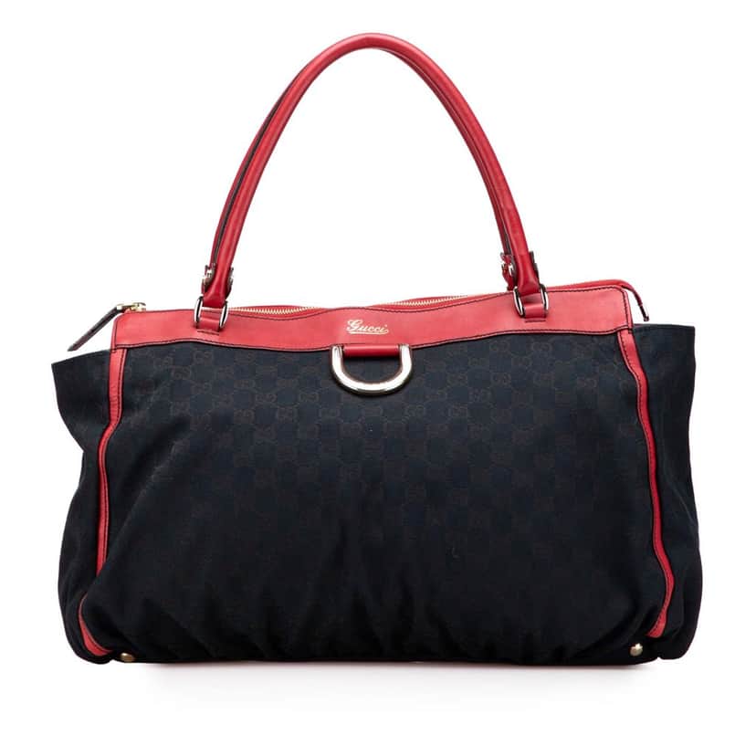 Gucci GG Canvas Abbey D Ring Tote Black Canvas Good condition - Front View
