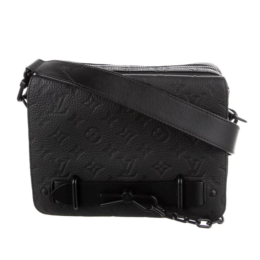 Louis Vuitton Monogram Taurillon Steamer Messenger Black Leather Good condition - Front View