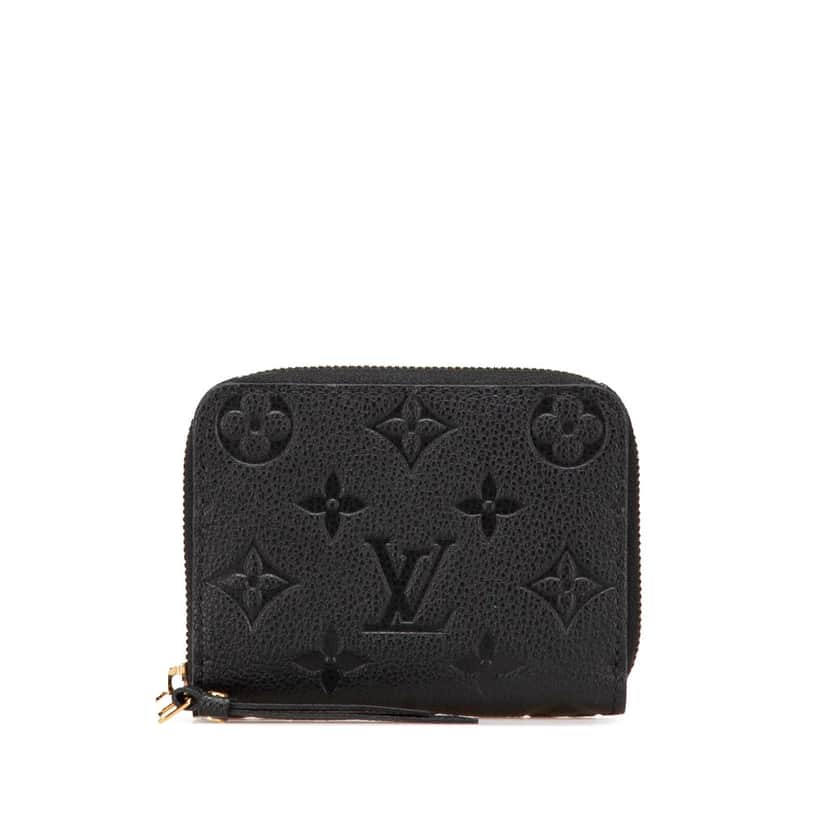 Louis Vuitton Monogram Empreinte Zippy Coin Purse Black Leather Good condition - Front View
