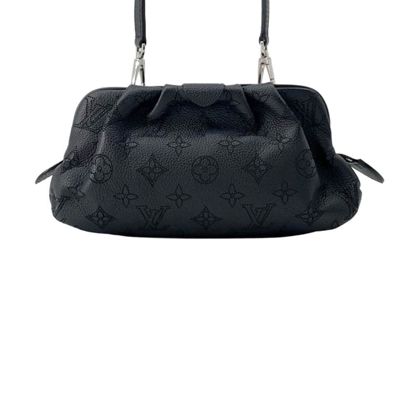Louis Vuitton Monogram Mahina Scala Mini Pouch Black Leather Good condition - Front View