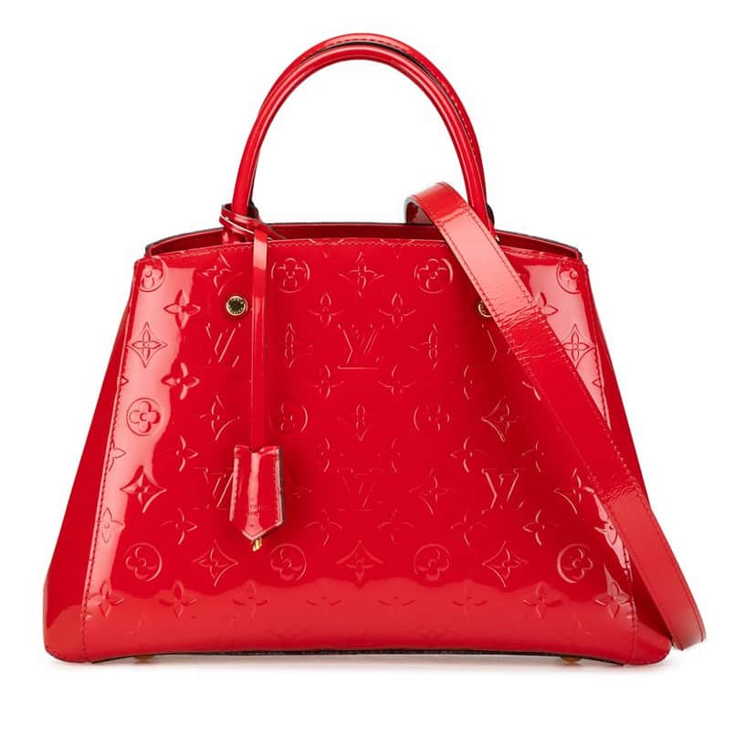 Louis Vuitton Monogram Vernis Montaigne MM Red Leather Good condition - Front View