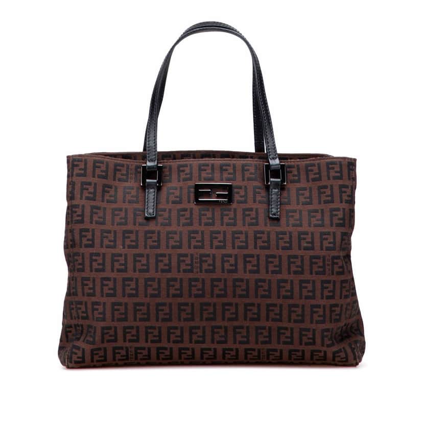 Fendi Zucchino Canvas Tote Brown Canvas Good condition - Front View
