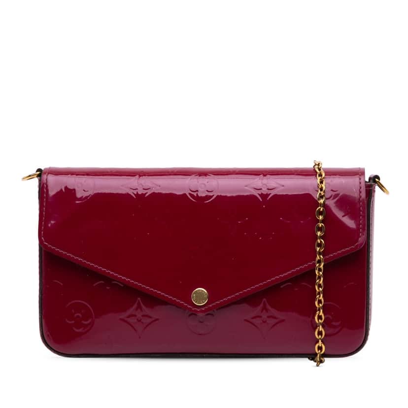 Louis Vuitton Monogram Vernis Pochette Felicie Pink Leather Good condition - Front View