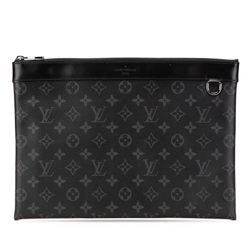 Louis Vuitton Monogram Eclipse Discovery Pochette GM Black Canvas Good condition - Front View