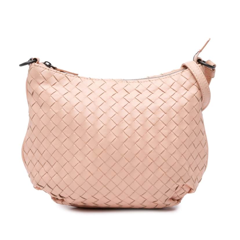 Bottega Veneta Nappa Intrecciato Crossbody Pink Leather Good condition - Front View