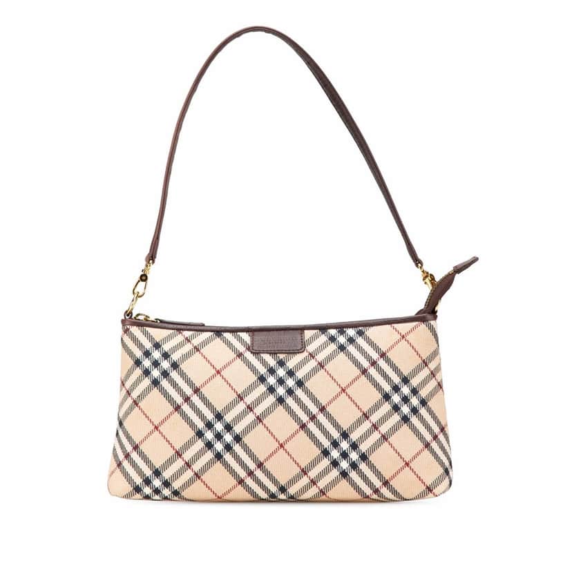 Burberry Nova Check Canvas Shoulder Bag Brown Canvas Good condition - Front View
