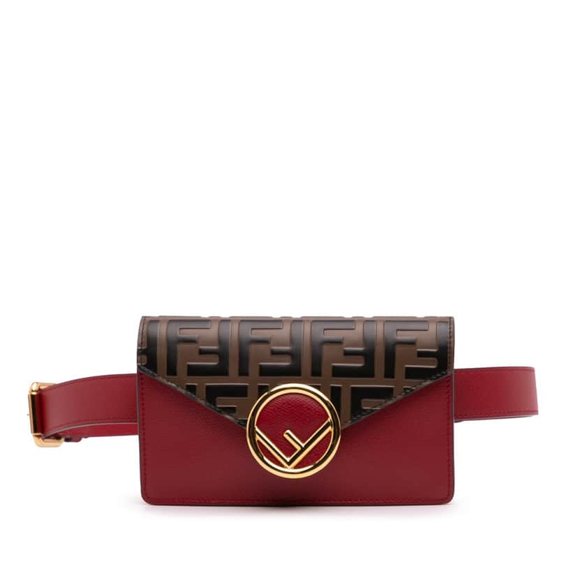 Fendi Zucca Embossed Leather F is Fendi Convertible Belt Bag Brown Leather Good condition - Front View