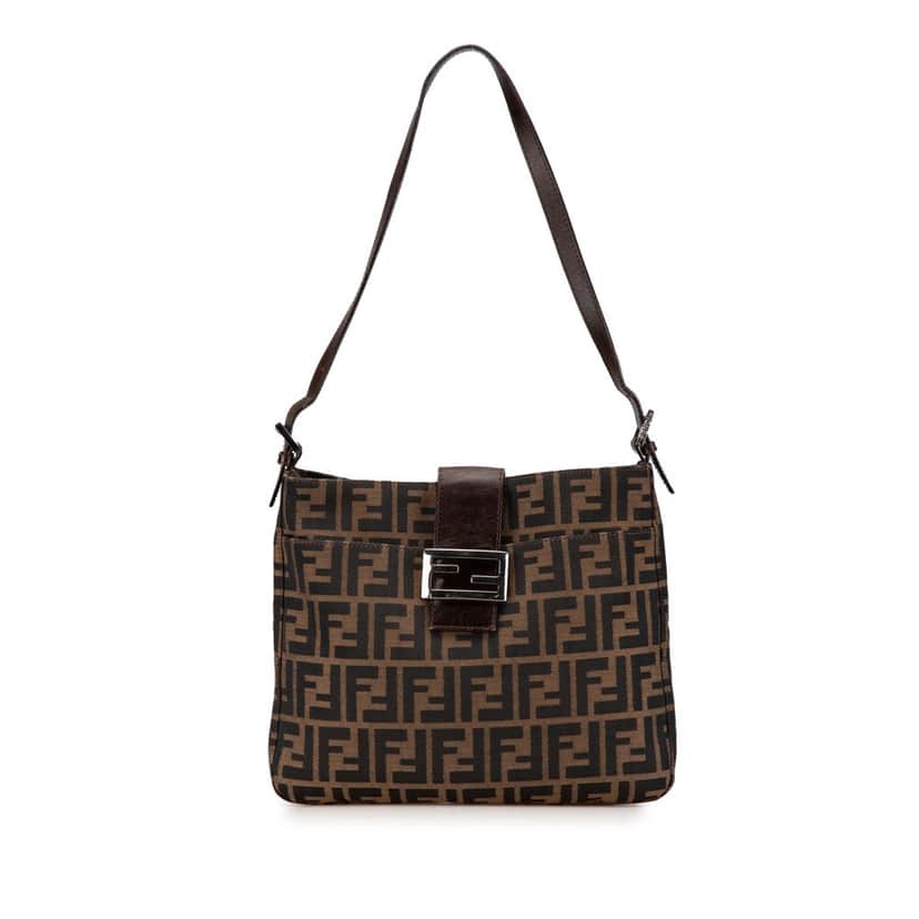 Fendi Zucca Canvas Shoulder Bag Brown Canvas Good condition - Front View