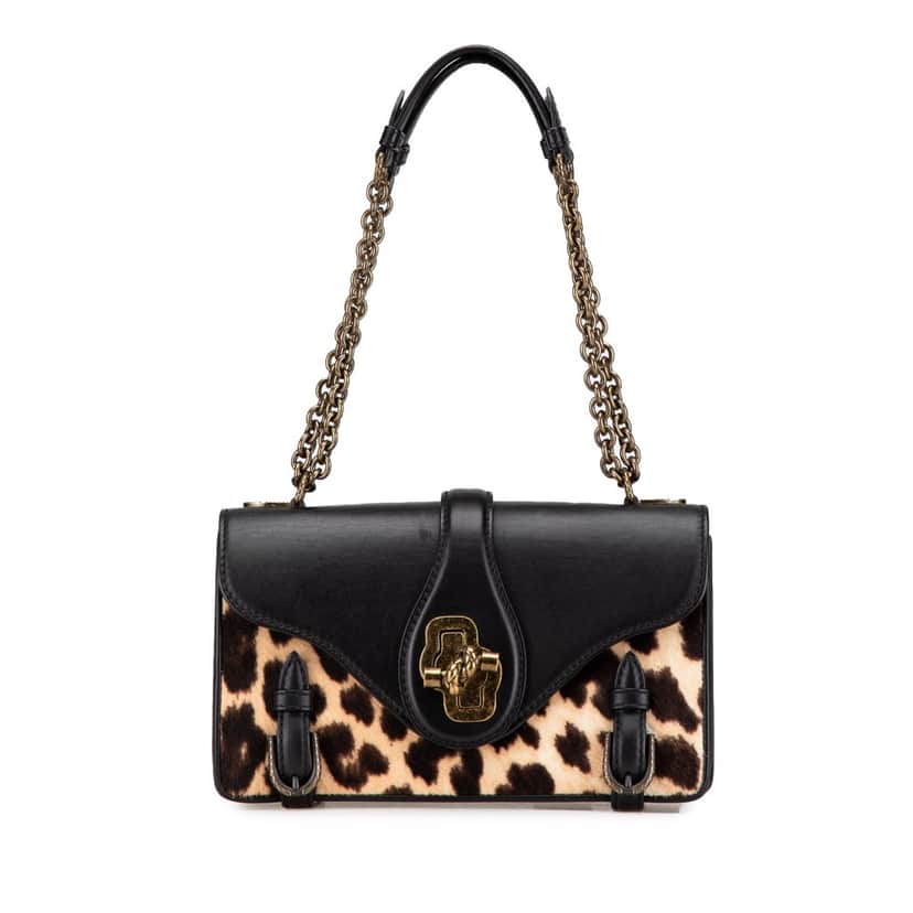 Bottega Veneta Calfskin and Pony Hair City Knot Shoulder Bag Black Leather Good condition - Front View