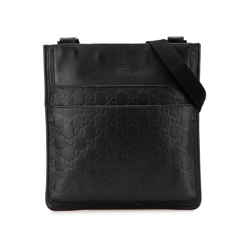Gucci Guccissima Crossbody Black Leather Good condition - Front View