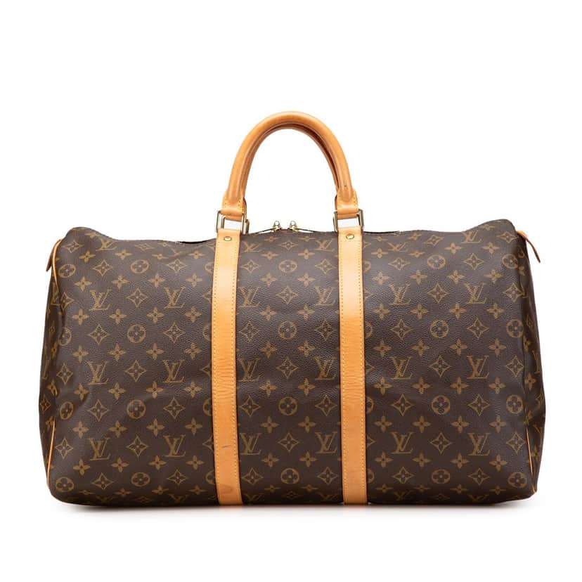 Louis Vuitton Monogram Keepall 50 Brown Canvas Good condition - Front View