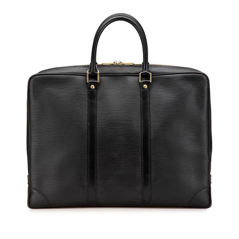 Louis Vuitton Epi Porte Documents Voyage Black Leather Fair condition - Front View